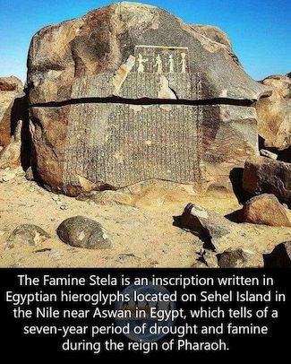 Pharaoh's record of a 7 year famine.
